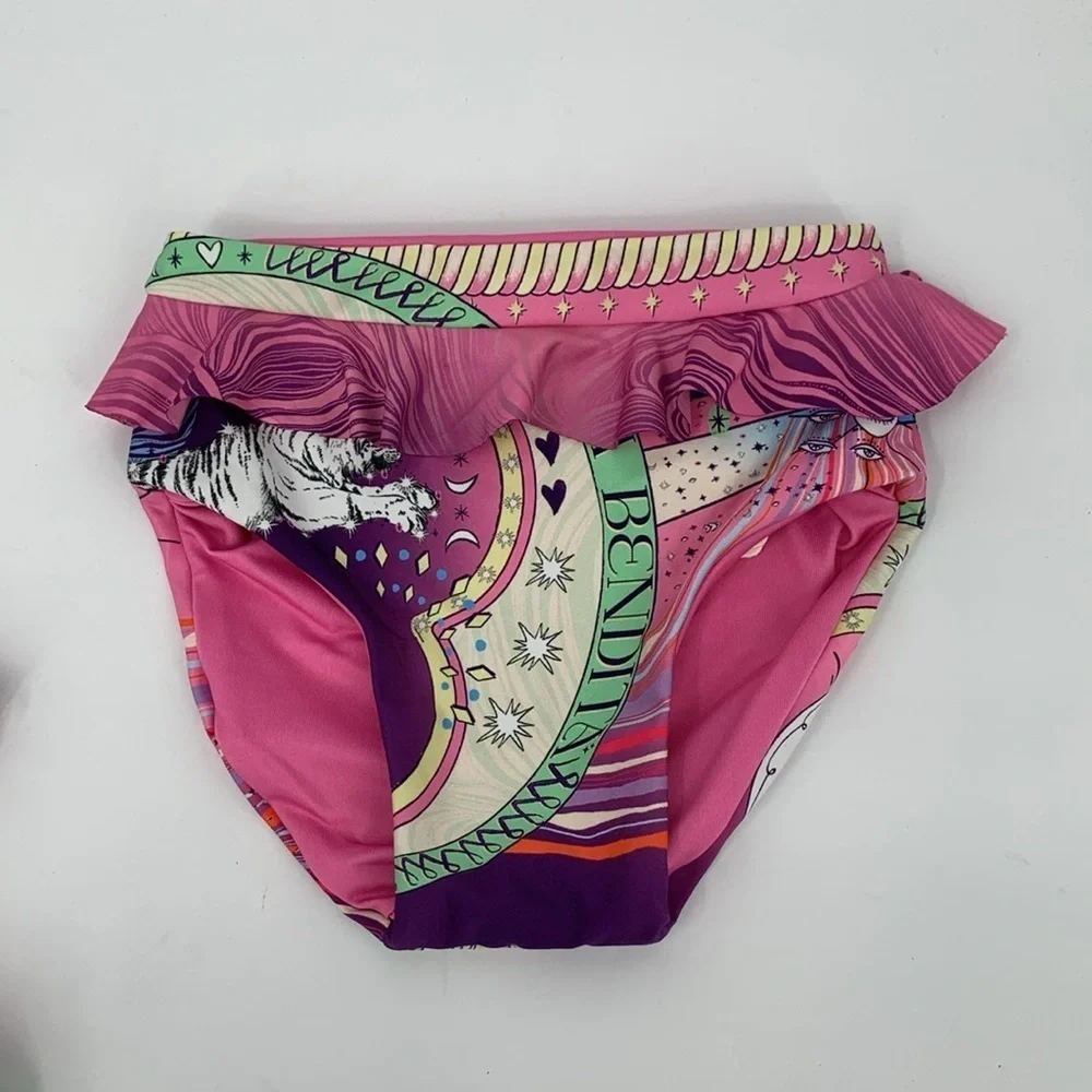 Agua Bendita Keily Eter bikini swim set top bottom pink blue moon toddler new 2T
